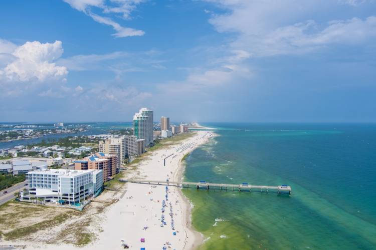 View of Orange Beach, Alabama from the air